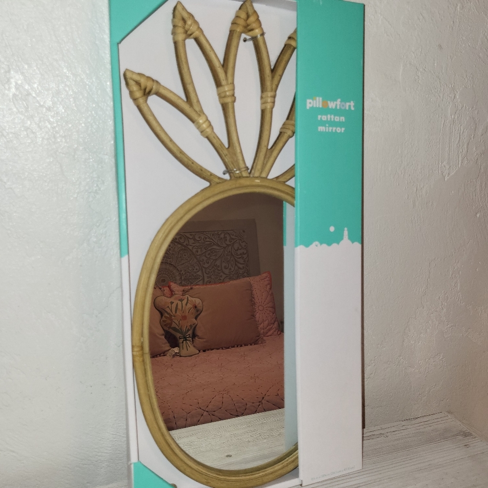Boho Pineapple Rattan Mirror - Pillowfort